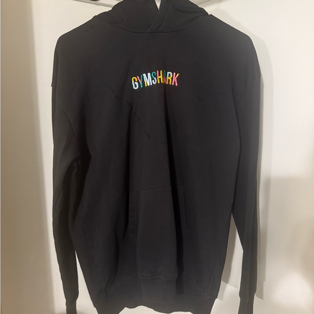 Gymshark Black Hoodie with Colorful Logo